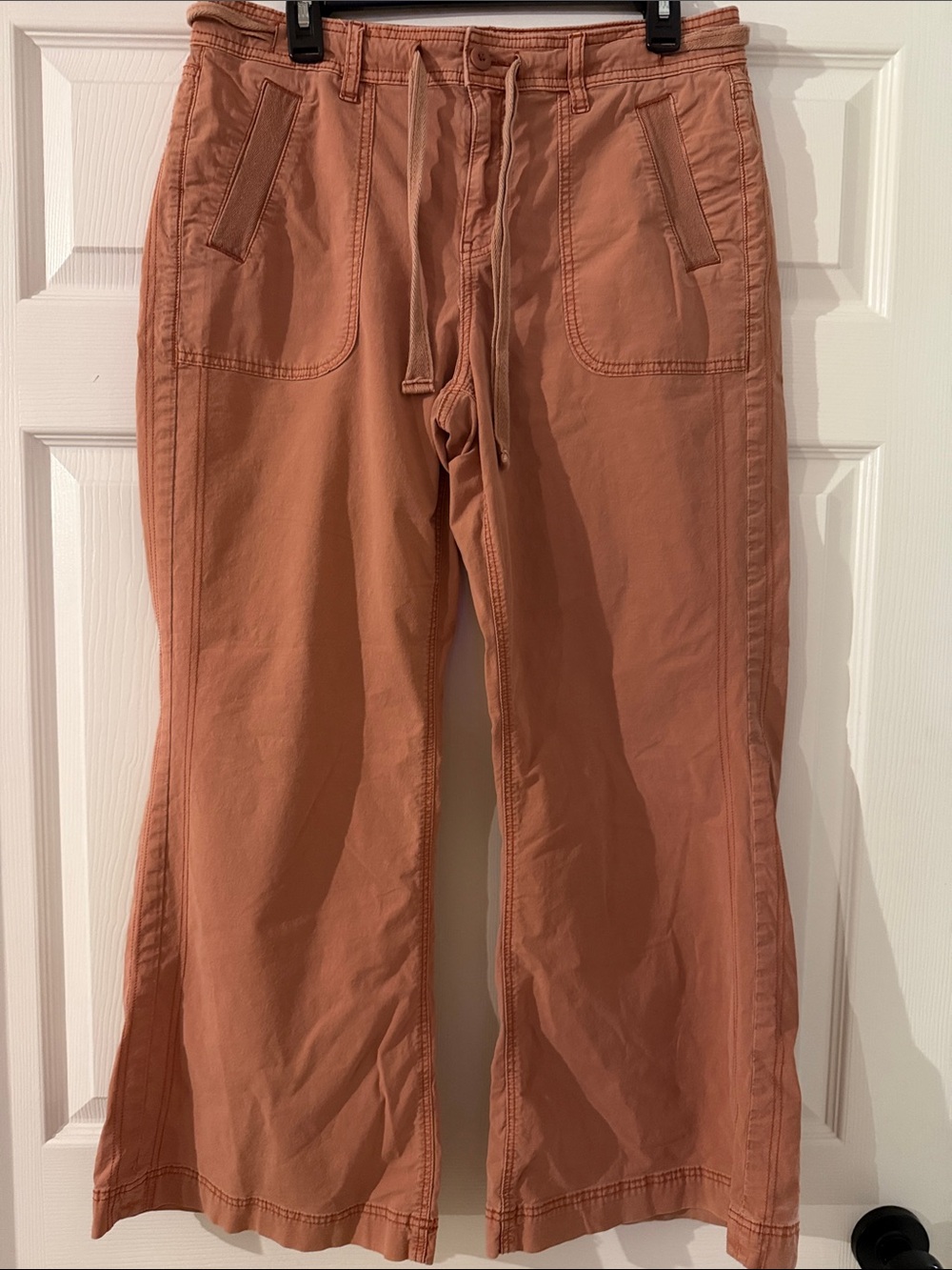 American Eagle Outfitters Women's Wide-Leg Drawstring Chinos - Terracotta